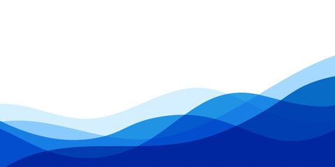 Poster - Modern Layered Blue Wave pattern Background Design with Gradient Colors overlay for Elegant Professional Templates Presentations or Posters