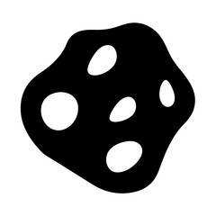 Poster - Abstract black blob with multiple holes, minimalist design on white background
