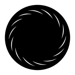 Poster - Abstract black and white circle with radial pattern and spiral motion