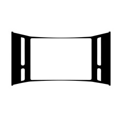 Poster - Abstract black and white frame with curved edges and central open space