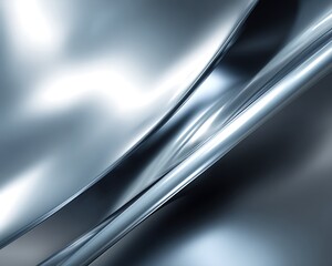 Poster - Abstract rendering of chrome curved surface
