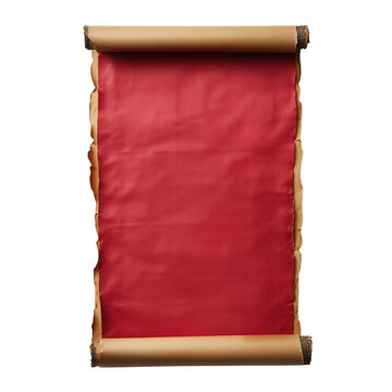 Crimson Decree: A vintage scroll unfurls to reveal a rich red hue, offering a glimpse into a time of tradition. The aged parchment tells a story of wisdom.