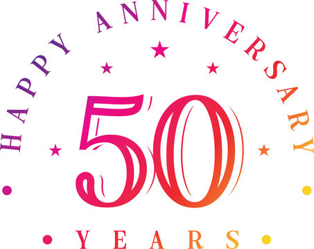 Anniversary 50. gold 3d numbers. Poster template for Celebrating 50th anniversary event party.