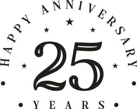 25 Years Anniversary Vector Template Design Illustration