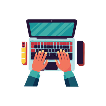 Hand holding a digital tablet for online business communication