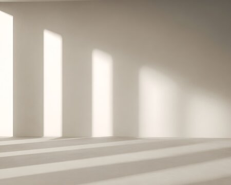 Sunlight and shadows in empty room