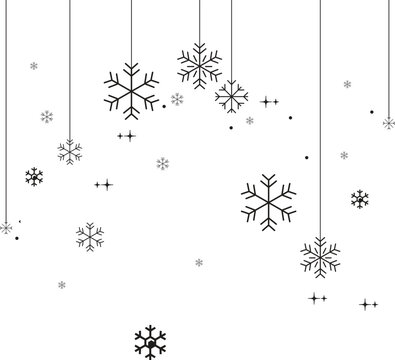 Christmas Background with Mistletoe Branches,Pinecones, Berries and Snowflakes