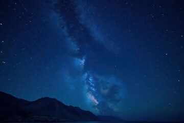 Wall Mural - Vast, dark blue night sky densely sprinkled with countless stars , stars, universe, deep space