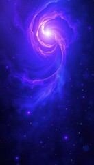 Wall Mural - Abstract cosmic swirls, deep purple and blue hues with ethereal light glows, galaxy, design