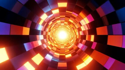Wall Mural - Colorful tunnel with tiles leading to a bright light