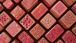 © chrissie - A fractal pattern of carcinogenic warning labels crafted from processed meat textures, forming an infinite loop.