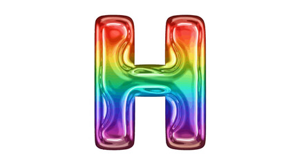 Poster - Vector rainbow letter h alphabet typography design colorful graphic illustration vibrant gradient for education