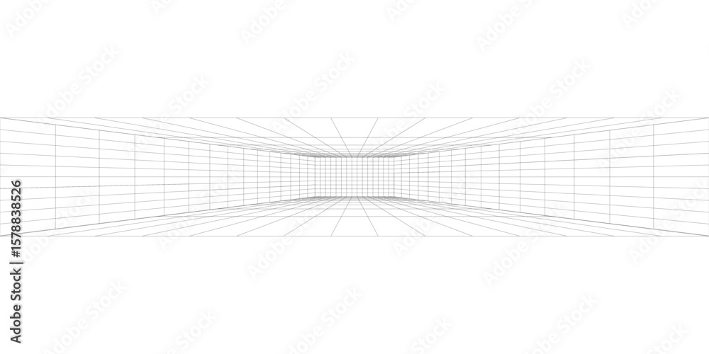 Perspective grid background 3d Vector illustration. Interior design ...