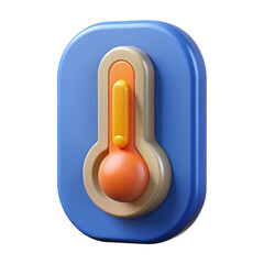 Aufkleber - 3D Thermometer Icon with Transparent Background A Modern and Unique Design for Weather Forecast and Temperature Monitoring Applications in Blue