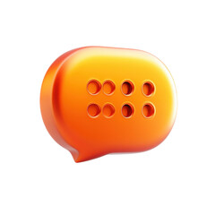 Aufkleber - Orange Chat Bubble with Ellipsis 3D Rendered Speech Dialogue Message Icon on transparent background