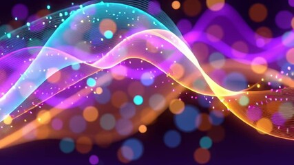Poster - Vibrant Colorful Waves with Sparkling Particles