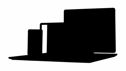 Aufkleber - silhouette of laptop tablet and smartphone devices