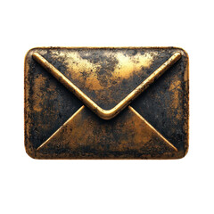 Poster - Grunge Vintage Email Icon Illustration Detailed Isolated Design Gold Black on transparent background