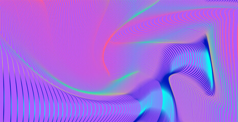 Poster - Abstract vector background in futuristic style features flowing curved lines with gradients of pink, purple, blue, and peach. Dynamic movement and smooth color transitions create a modern look.