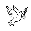 © Tumpa - A dove carrying an olive branch symbolizes peace isolated on white