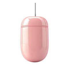 Poster - Shiny Pink Capsule Modern Design Element Creative Lighting Fixture on transparent background