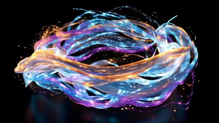 Poster - Dynamic Interwoven Light Streams in a Dark Void