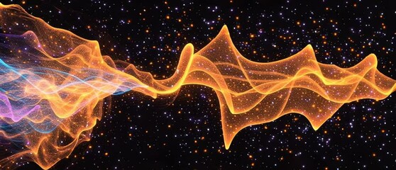 Poster - Vibrant Cosmic Waves in a Starry Space