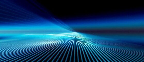 Poster - Dynamic Blue Wave with Radiating Lines