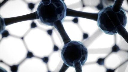 Poster - Detailed 3D Molecular Structure with Dark Blue Spheres and Rods Against a White Background