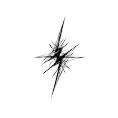 Poster - Abstract black starburst design with sharp lines and jagged edges on a white background illustration style