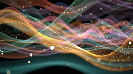 Poster - Dynamic Multicolored Particle Waves with Glittering Effects