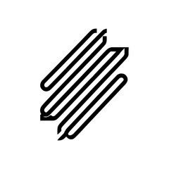 Poster - Abstract representation of three black lines diagonally arranged on a white background art design