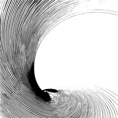Poster - Abstract depiction of swirling lines creating a vortex effect in black and white design