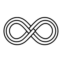 Poster - Triple line infinity symbol design in black and white showing a continuous loop and mathematical concept