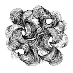 Poster - An artistic rendering of swirling vortexes and lines creating a dynamic abstract composition drawing