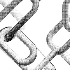 Poster - Halftone pattern illustration of interconnected chain links on a white background design element