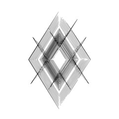 Poster - Abstract geometric design featuring layered diamond shapes with intersecting lines pattern concept
