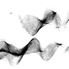 Poster - Abstract black and white wavy lines creating a textured pattern on a white background design element