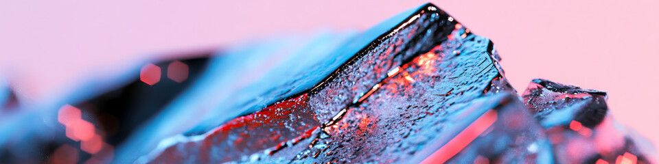 Poster - Close-up Photograph of Iridescent Ice Crystals