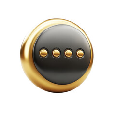Poster - Golden More Dots Icon Symbol Graphic Button UI Design Round Interface on transparent background