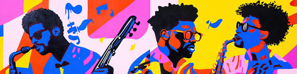 Poster - Stylized Portrait of Three Jazz Musicians