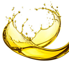Aufkleber - Golden Liquid Splash in Dynamic Motion with Fluid Waves and Isolated Transparent Background