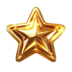 Poster - Golden Star Award Premium Achievement Shimmering Light Metal Shine on transparent background