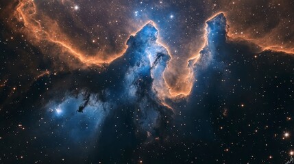 Wall Mural - cosmic cliffs, nebula, gas, dust, stars, space, astronomy, universe, galaxy, celestial, night, sky, 