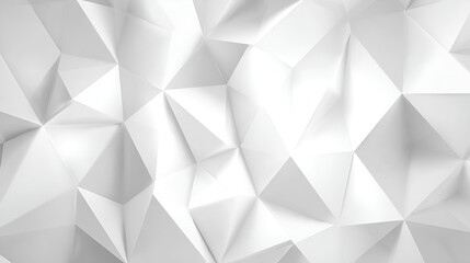 Poster - Polygonal abstract design featuring white angular shapes with varied illumination and shadows