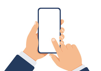 Aufkleber - Close up shot of a person's hands holding a modern smartphone with a blank screen ready for interaction and content