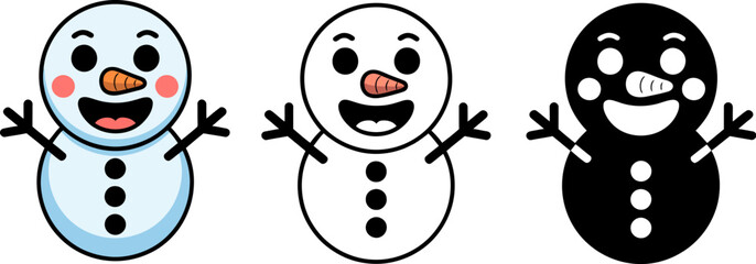Poster - Cute snowman vector illustration christmas winter holiday snow character design graphic icon clip art 100