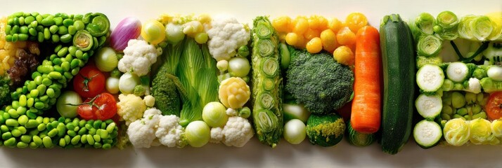 Poster - Creative Vegetable Alphabet Letters Forming the Word Zucchini, Arranged on a Clear Background for Vibrant and Playful Presentation