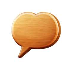 Aufkleber - Wooden Texture Speech Bubble Icon Illustration on Black Background on transparent background