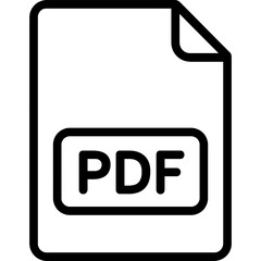 Fototapete - Pdf document outline icon vector